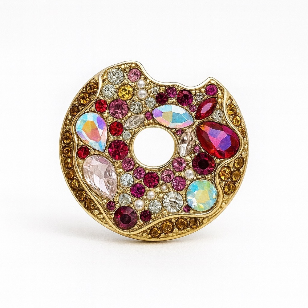 💎 Colorful Donut Gemstone Brooch 🍩